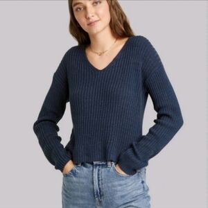 Wild Fable Navy Blue Belly Sweater
